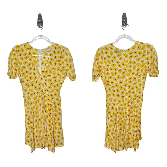 Faithful The Brand | La Belle Mini Dress in Yellow Daisy Floral S/US 4 - Picture 1 of 7